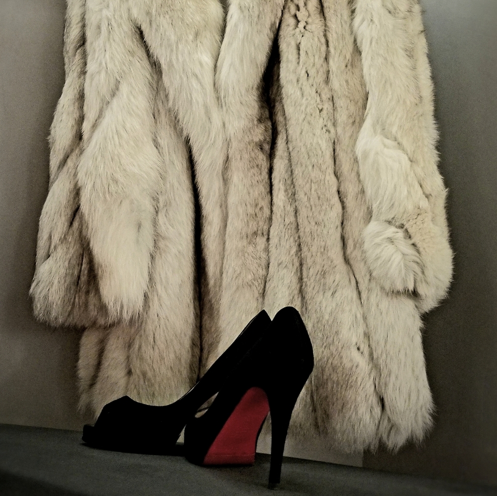 Vintage Christian Louboutin Black Suede Peep Toe